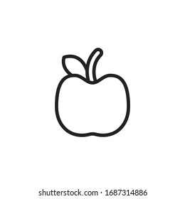 Simple apple line icon. Stroke pictogram. Vector illustration isolated on a white background. Premium quality symbol. Vector sign for mobile app and web sites.