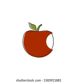 simple apple logo design, outline apple logo