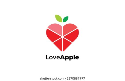 Simple apple love logo minimalist for fruit business company design