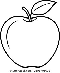 Simple Apple Outline Vector – Minimalist Fruit Illustration for Autumn and Fall Designs