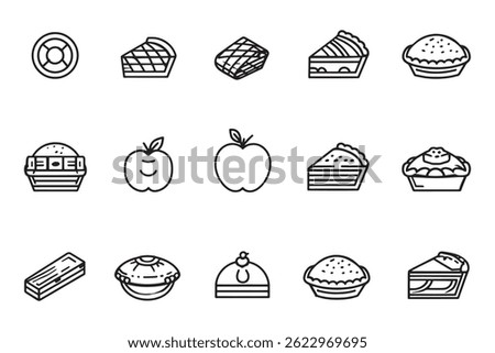 Simple Apple Pie Line Drawing Art