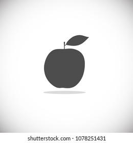 Simple apple silhouette in flat style illustration