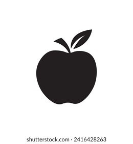 Icono de vector simple de manzana, plantilla de logotipo de manzana.