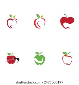 Plantilla simple del logotipo del icono del diseño de Ilustración vectorial de Apple