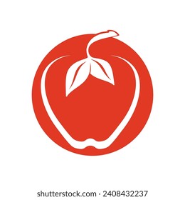 simple apple vector image on white background