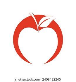 simple apple vector image on white background