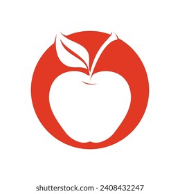 simple apple vector image on white background