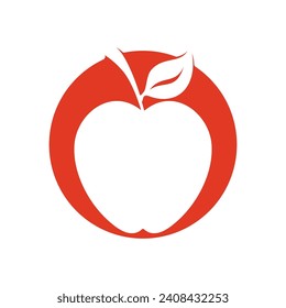 simple apple vector image on white background