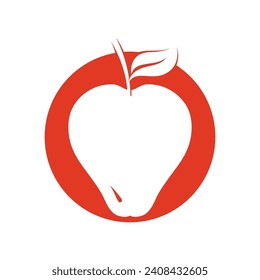 imagen simple vectorial de manzana en fondo blanco