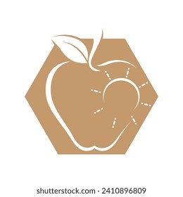 simple apple vector image on white background