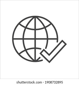 Icono de vector de línea de aprobación simple que contiene iconos como seguridad, protección, documentos aceptados, comprobaciones de calidad.