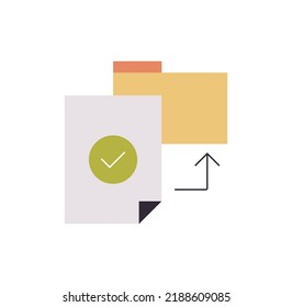 Simple approve related icon and accepted elements infographic tick flat vector illustration.