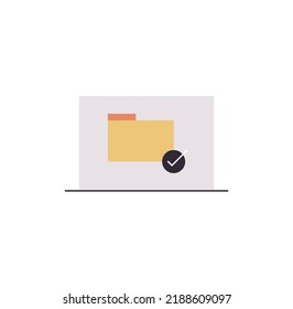 Simple approve related icon and accepted elements infographic tick flat vector illustration.