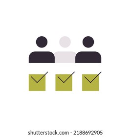 Icono simple aprobado relacionado y elementos aceptados infografía de garrapatas de ilustración plana vectorial.