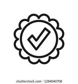 Simple Approve Related Vector Line Icon. Quality is confirmed sign web, mobile and infographics.