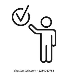 Simple Approve Related Vector Line Icon. Quality is confirmed sign web, mobile and infographics.