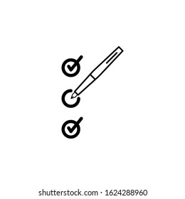 Simple of Approve Related Vector Line Icon