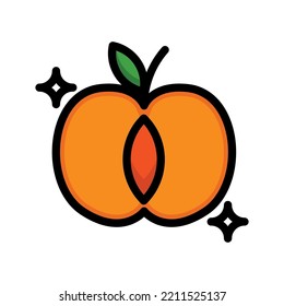 simple apricot icon on isolated background