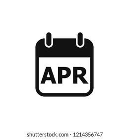 Simple April calendar icon, notification, alert, popup, planner, vector illustration