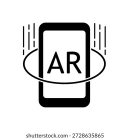 Einfaches AR-Symbol für Social Media, App und Webdesign. Vektorgrafik, EPS 10.