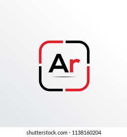 Simple AR initial Logo designs template, Vector illustration