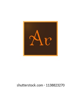 Simple AR initial Logo designs template, Vector illustration, Background Brown