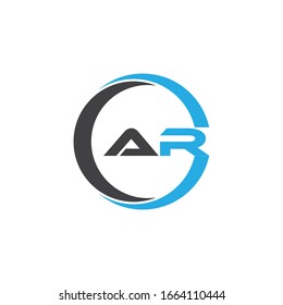 simple AR letter or font logo design