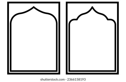 simple arabian window frame set isolated on white background