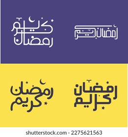 Paquete de caligrafía árabe simple para celebrar Ramadan Kareem con elegancia.