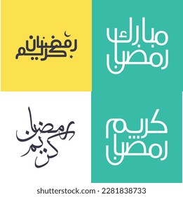 Einfaches arabisches Kalligrafiepaket für die Feier des heiligen Mondes Ramadan in Elegance.