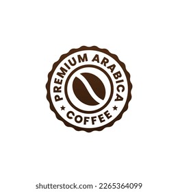 Einfache Arabica-Kaffee-Seal-Vektor oder Arabica-Kaffee-Label-Vektor einzeln auf weißem Hintergrund. Arabica Kaffeesiegel oder Etikett für typisches Produkt, genannt Arabica Kaffee. Elegantes Design für Ihr Produkt