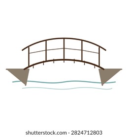 Simple arched footbridge vector illustration