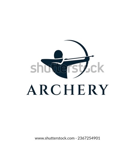 simple archer or archery logo concept vector icon