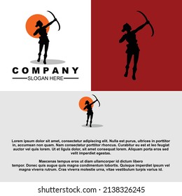 Simple archer silhouette logo template, perfect for your brand identity