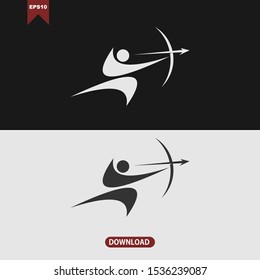 Simple archery logo icon concept vector design