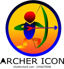 simple archery player icon 01 vector