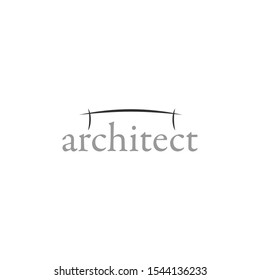 Simple architect logo concept with sketch of building