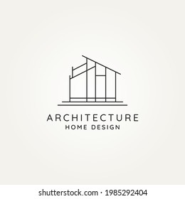 diseño de ilustración vectorial de la plantilla de logotipo de la línea de arquitectura simple. construcción minimalista, construcción, diseño de icono de arquitectura