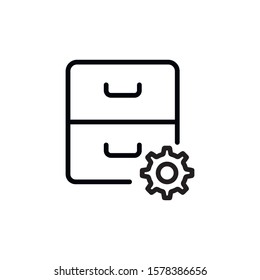 Simple archive line icon. Stroke pictogram. Vector illustration isolated on a white background. Premium quality symbol. Vector sign for mobile app and web sites.