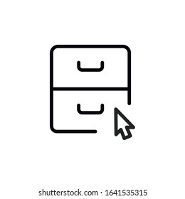Simple archive line icon. Stroke pictogram. Vector illustration isolated on a white background. Premium quality symbol. Vector sign for mobile app and web sites.