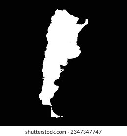 Simple Argentina Map Isolated on Black Background, can be used for business designs, presentation designs or any suitable designs.