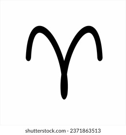 Simple Aries zodiac symbol icon design.