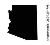 Simple Arizona map on white background