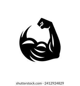 Simple Arm Power Bicep Logo Vector