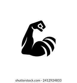 Simple Arm Power Bicep Logo Vector