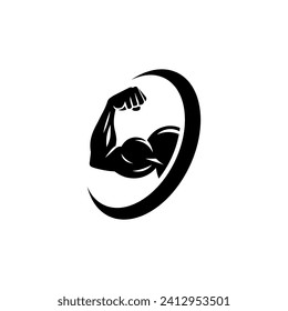 Simple Arm Power Bicep Logo Vector