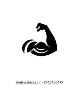 Simple Arm Power Bicep Logo Vector