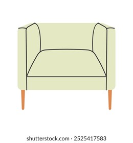 Sillones simples Vector, muebles modernos de las sillas para la Ilustración vectorial de la casa en estilo lineal del color aislado en un fondo blanco