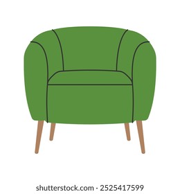 Vetor de poltronas simples, móveis de cadeiras modernas para ilustração de vetor de casa em estilo de cor linear isolado em um fundo branco