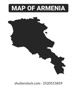 Simple Armenia Black map flat vector illustration